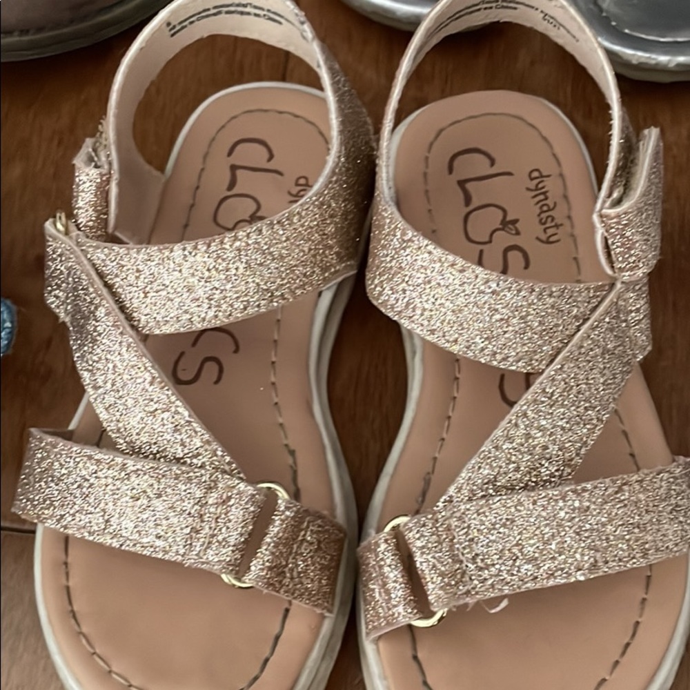 Gold sequin toddler sandals - size 8